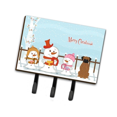 Carolines Treasures Merry Christmas Carolers Brindle Boxer Leash or Key Holder BB2448TH68